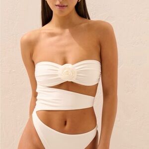 Abercrombie & Fitch Rosette Cutout One-Piece Swimsuit, Size M